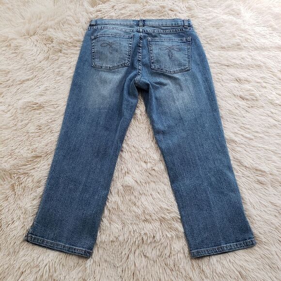 Y2k Vintage CHAPS denim size 4 cropped jean capris - Picture 7 of 12